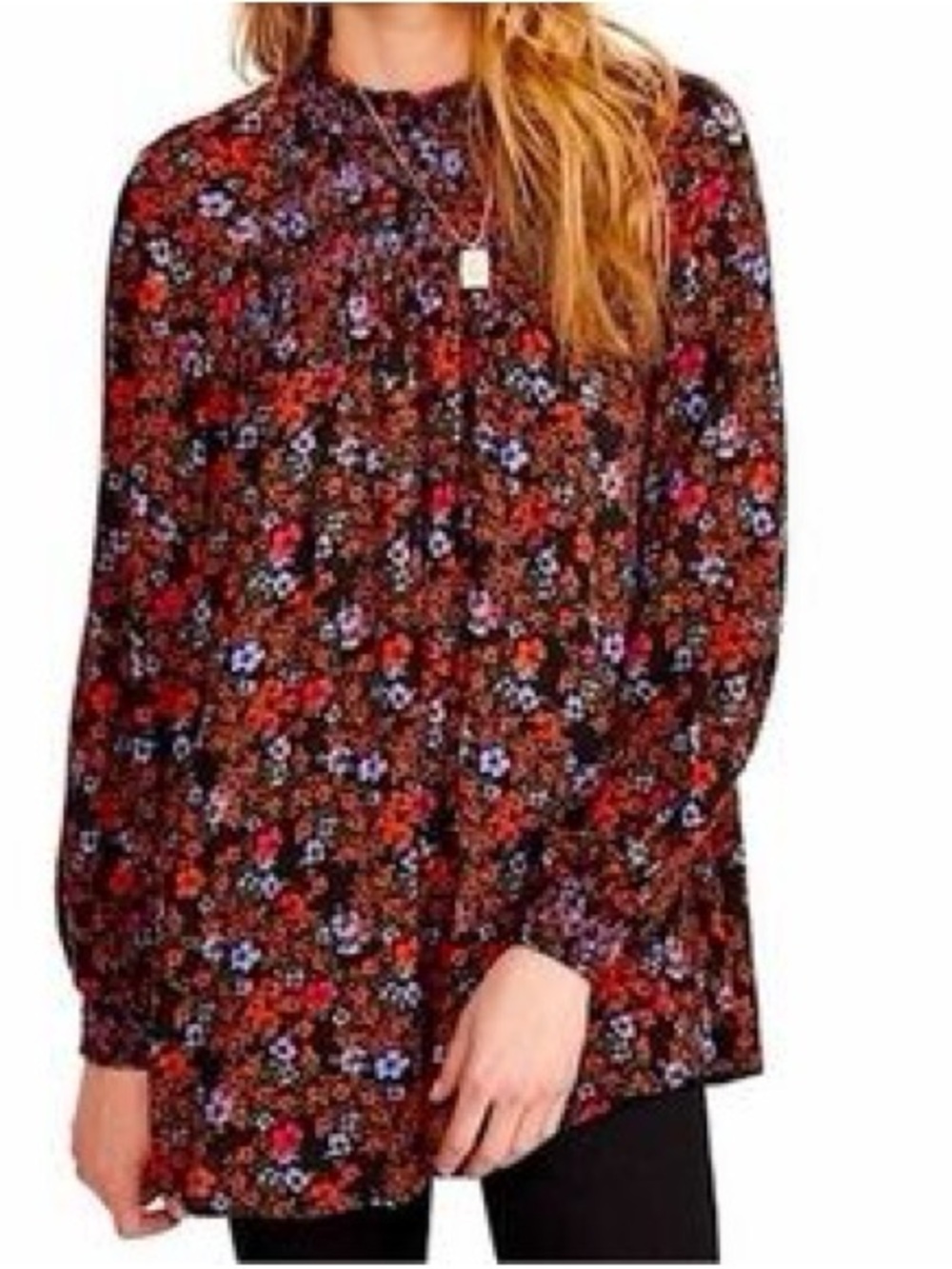 Free People "Flowers in Her Hair" Tunic Blouse